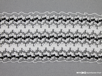 Design elastiek 50mm zwart wit transparant