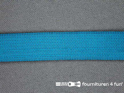 Gekleurd soepel elastiek - 15mm - aqua blauw