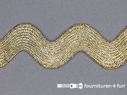 COUPON 3,4 meter (3 stukken, 1,4 + 1 + 1 meter) Zigzag band goud XXL 40mm 
