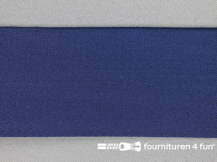 Katoenen keperband - 50mm - donker blauw