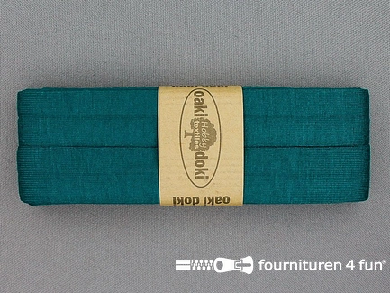 Oaki Doki Tricot biaisband - 20mm x 3 meter - petrol blauw (211)