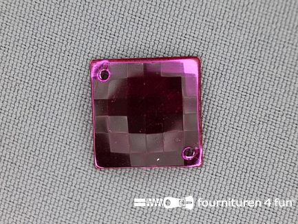 10 stuks Strass stenen vierkant 16mm fuchsia roze