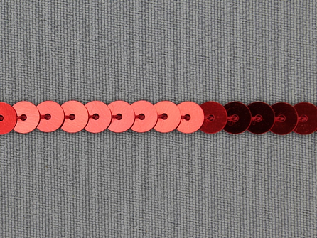 COUPON 12 meter Pailletten band 6mm rood
