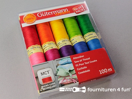 Gütermann Allesnaaigarenset - regenboog kleuren - 10x100 meter