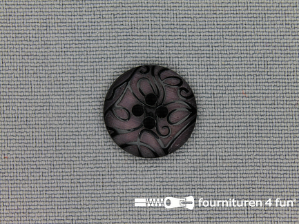 Design knoop 15mm krullen lila grijs