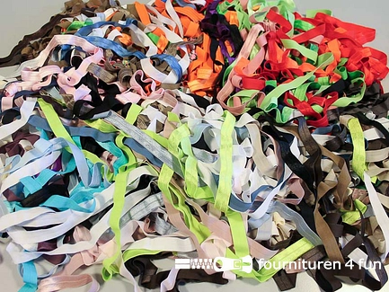 RESTPARTIJ circa 160 meter elastische biasband - 20mm - meerdere kleuren