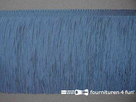 Kaart 10 meter charleston franje 150mm jeans blauw