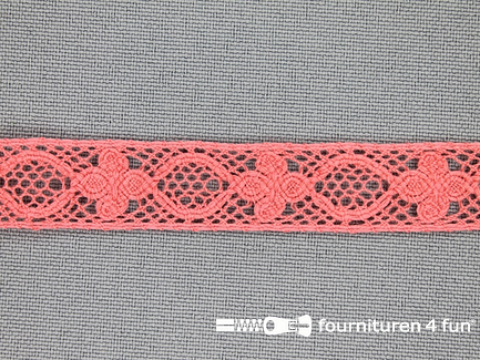 COUPON 7,3 meter (2 stukken, 5,7 + 1,6 meter) Ibiza broderie 13mm perzik