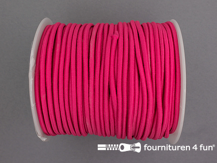 Rol 50 meter elastisch koord - 2,7mm - fuchsia roze