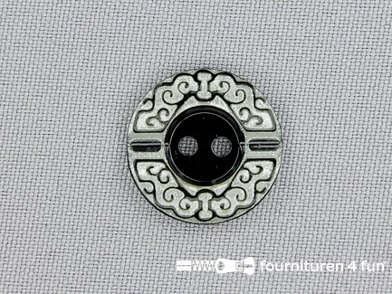 Design knoop 20mm zwart - wit