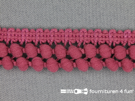 COUPON 6 meter Mini bolletjesband 19mm antique roze