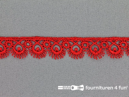 COUPON 13,7 meter Nylon broderie 15mm rood