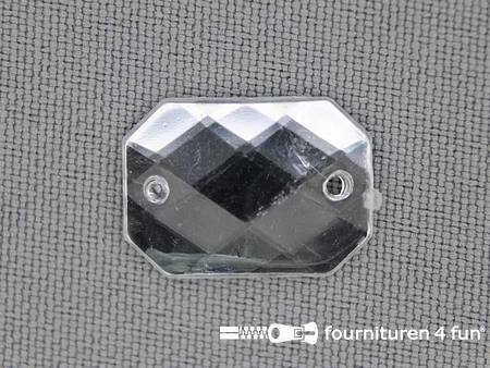 10 stuks Strass stenen rechthoek 18x13mm zilver