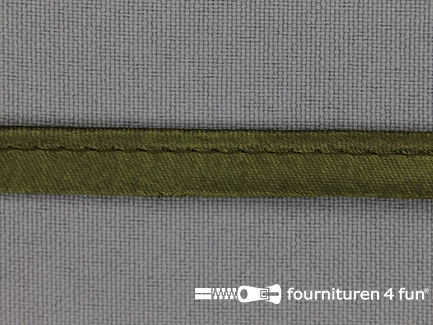 Satijnen paspelband 10mm leger groen