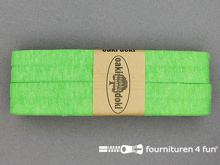 Oaki Doki Tricot biaisband - 20mm x 3 meter - appeltjes groen (951)