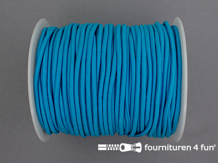 Rol 50 meter elastisch koord - 2,7mm - aqua blauw