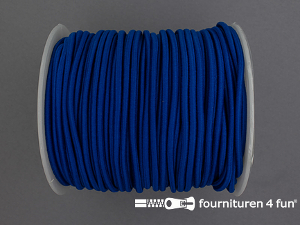 Rol 50 meter elastisch koord - 2,7mm - kobalt blauw
