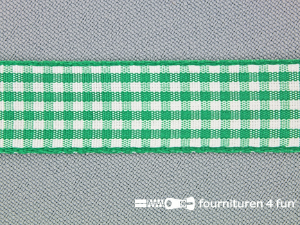 Ruitjes lint 18mm gras groen