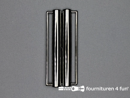 Inhaakgesp 80mm zwart zilver