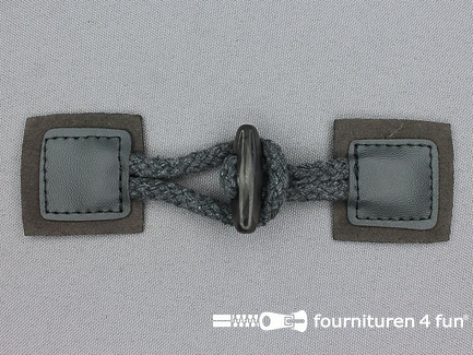 Skai suède houtje touwtje 35x130mm grijs