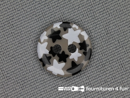 Kinder knoop 12mm ster zand - wit - zwart
