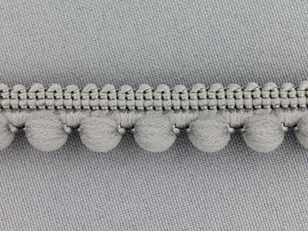 Bolletjesband 15mm grijs