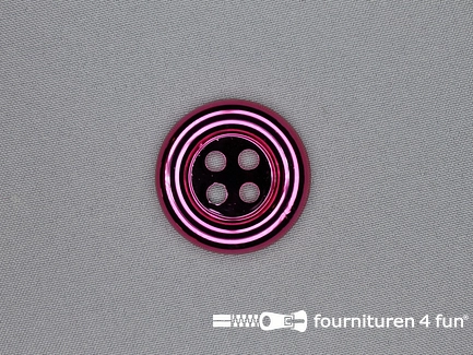 Clownsknoop - metallic - 38mm - fuchsia rood