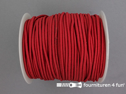 Rol 50 meter elastisch koord - 2,7mm - rood