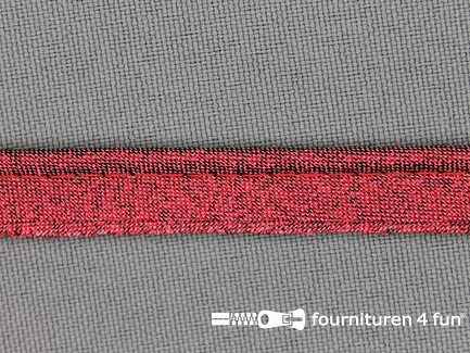 Rol 25 meter lurex paspelband 10mm rood