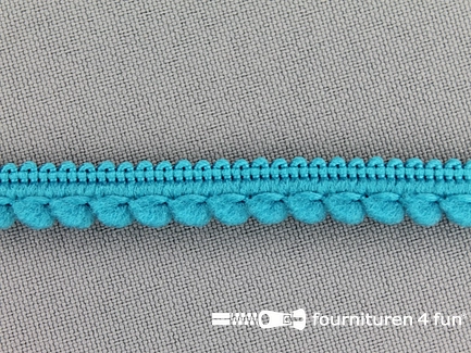 COUPON 10,95 meter Bolletjesband - 10mm - aqua blauw