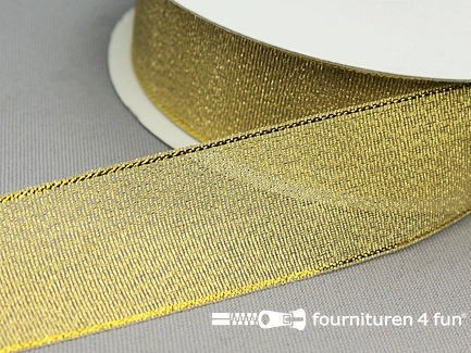 Rol 30 meter lurex lint - goud - 25mm 