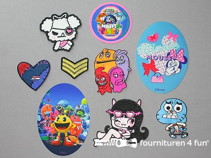 Collectie strijkapplicaties - 9 delige set - opstrijkbare patches