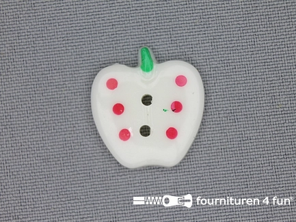 Kinder knoop 21x22mm appel - wit