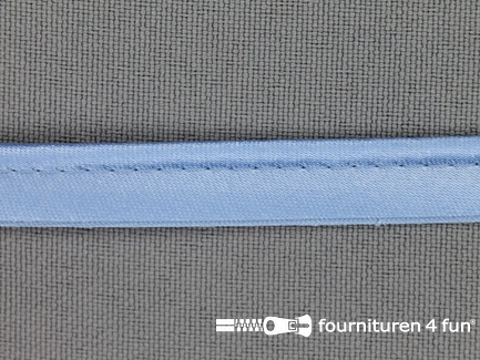 COUPON 18,85 meter (4 stukken, 7,7 + 5 + 3,8 + 2,35 meter) Satijnen paspelband 10mm licht blauw