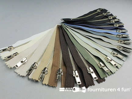 20 stuks metalen broekritsen - 10cm - kleuren assortiment