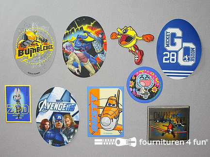 Collectie strijkapplicaties - 9 delige set - opstrijkbare patches