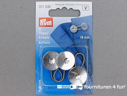 Prym flexi-knopen met lus 19mm zilver - 311532
