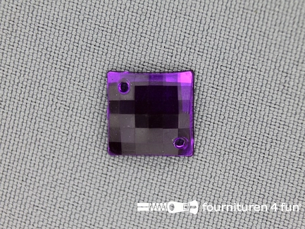 10 stuks Strass stenen vierkant 12mm paars