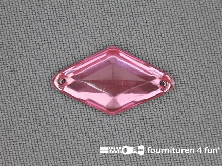 10 stuks Strass steen 14x25mm ruit licht roze
