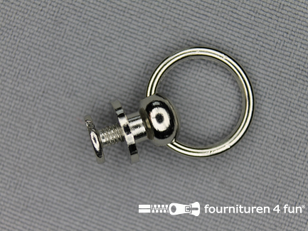 Halsband decoratie 12mm ring - chroom