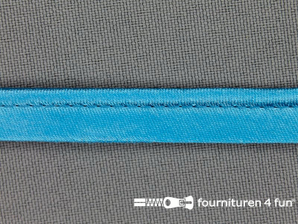 Rol 25 meter satijnen paspelband 10mm aqua blauw