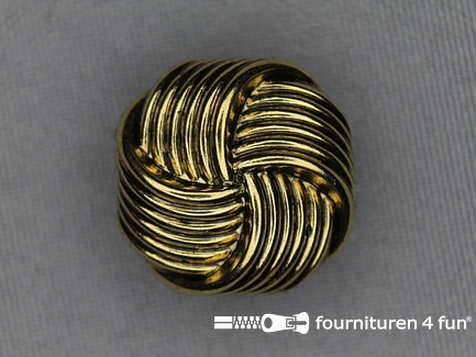 Gouden knoop 23mm gevlochten