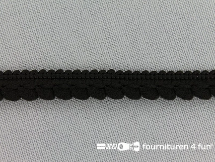 Kaart 25 meter bolletjesband - 10mm - zwart