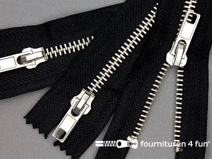 10 stuks metalen broekritsen - 8cm - zwart