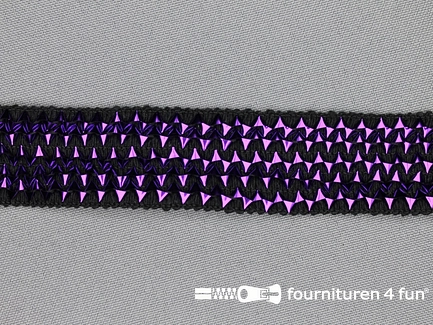 COUPON 19 meter elastisch bling-bling band - 25mm - paars