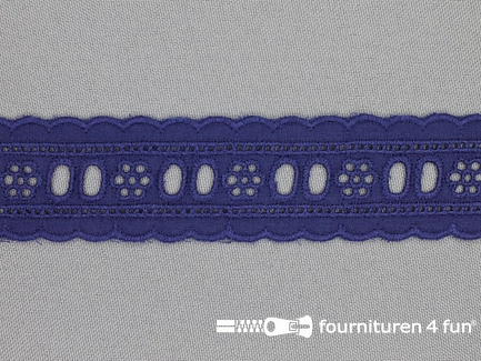 Broderie kant entredeux 30mm donker blauw