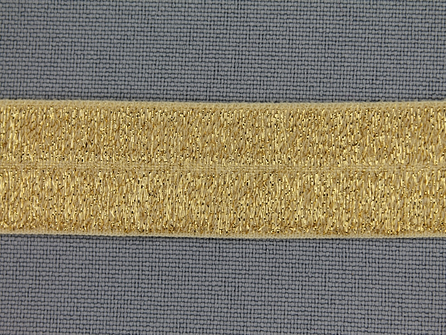 Elastische lurex biasband 19mm goud