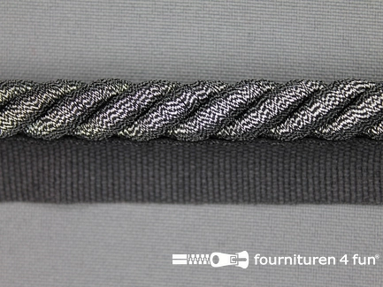 Gedraaid paspelband 22mm antiek zilver