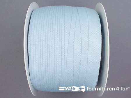 Rol 100 meter katoenen keperband - 14mm - licht blauw