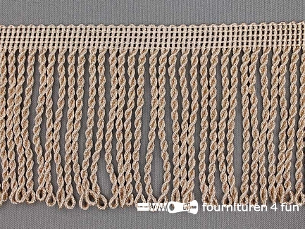 Kaart 10 meter viscose franje grof - 80mm - licht beige